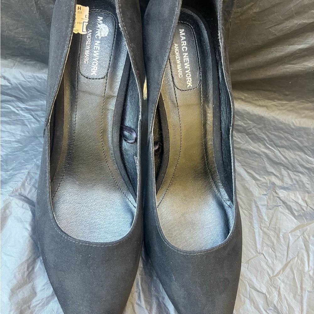 Marc New York Black Suede Pointed-Toe Heels